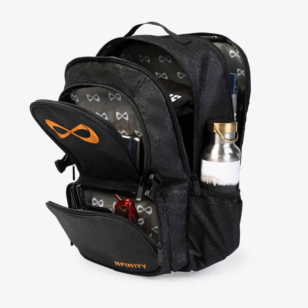 Nfinity Sparkle-ryggsekk svart - lilla logo